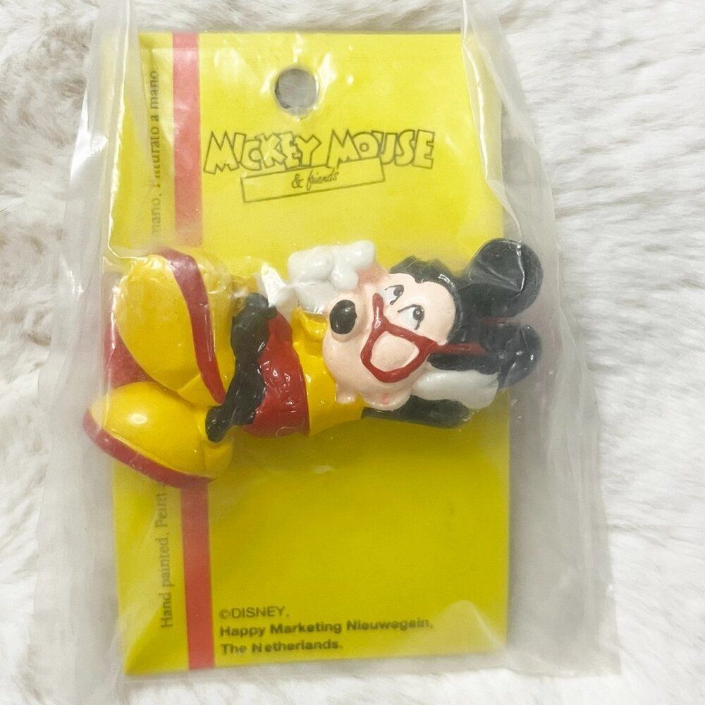 🔮 5/$25 Disney‎ Vintage Hand Painted Mickey Mouse Hair Tie